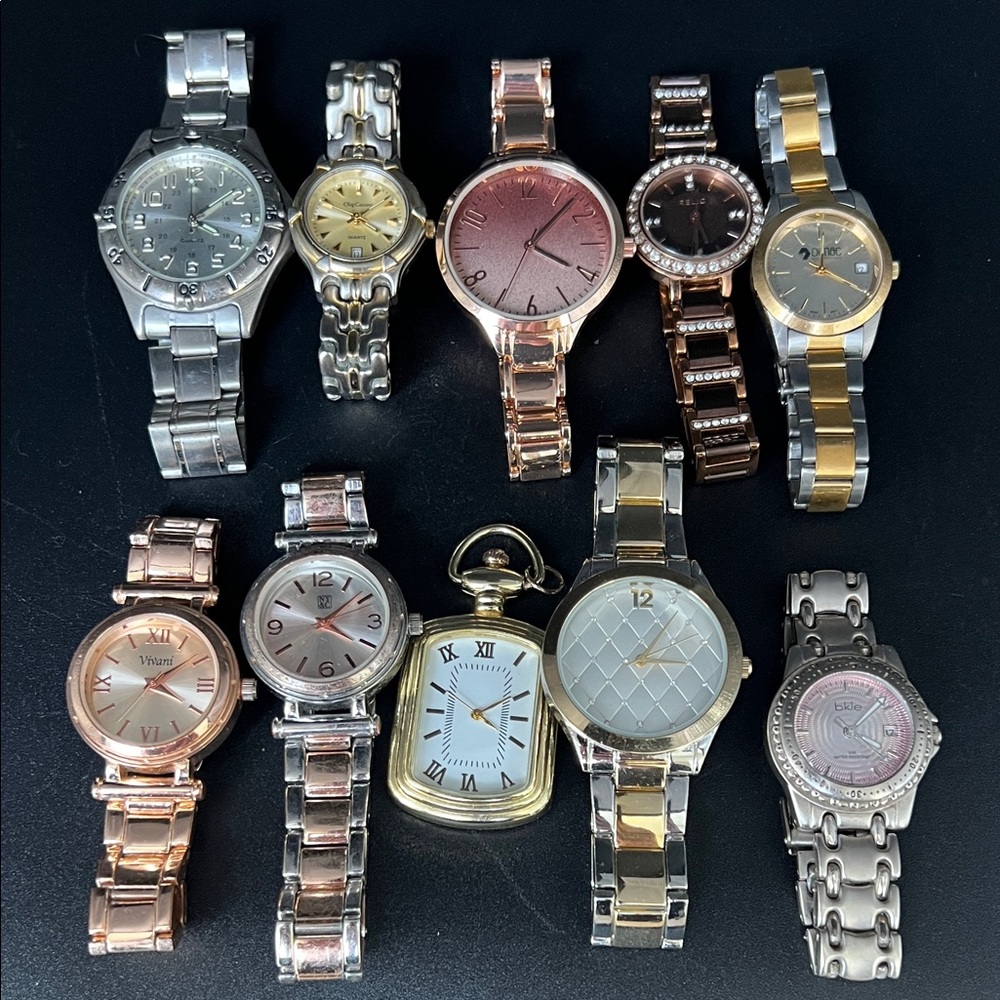 Mixed Lot of 10 Ladies' and Men's Wrist Watches - ALL working with new batteries